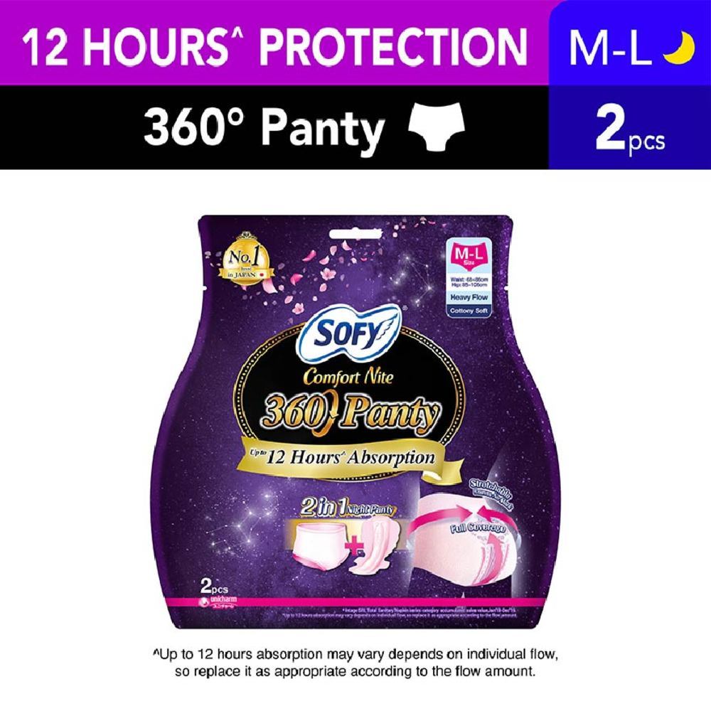 Sofy Comfort Nite 360 Anti Leak Triple Guard 2 In 1 Perfect Night Panty Size M L 2s Watsons Singapore